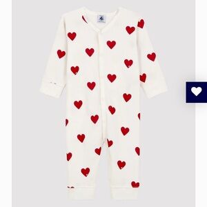 BABY GIRL HEART PRINT ROMPER petit bateau